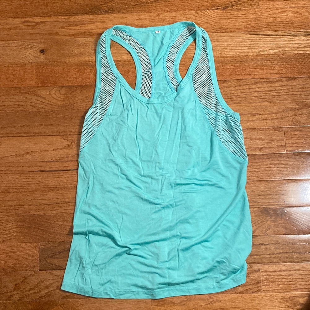 PINK Victoria's Secret Turquoise Mesh Tank Top